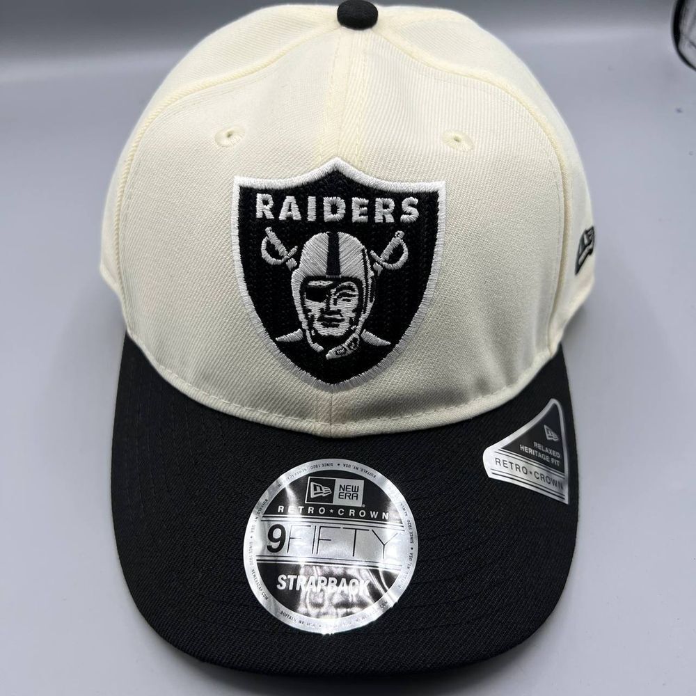 Las Vegas Raiders Hat Men White Retro Crown 9Fifty New Era Strap Back Cap New